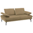 2,5-SITZER in Velours Cappuccino  - Beige/Schwarz, Design, Textil/Metall (196/89/104cm) - Dieter Knoll