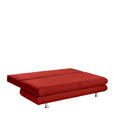 SCHLAFSOFA Mikrofaser Bordeaux  - Chromfarben/Bordeaux, Design, Kunststoff/Textil (196/74/90cm) - Carryhome