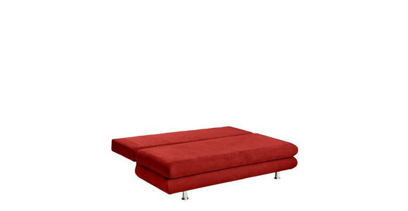 SCHLAFSOFA Mikrofaser Bordeaux  - Chromfarben/Bordeaux, Design, Kunststoff/Textil (196/74/90cm) - Carryhome