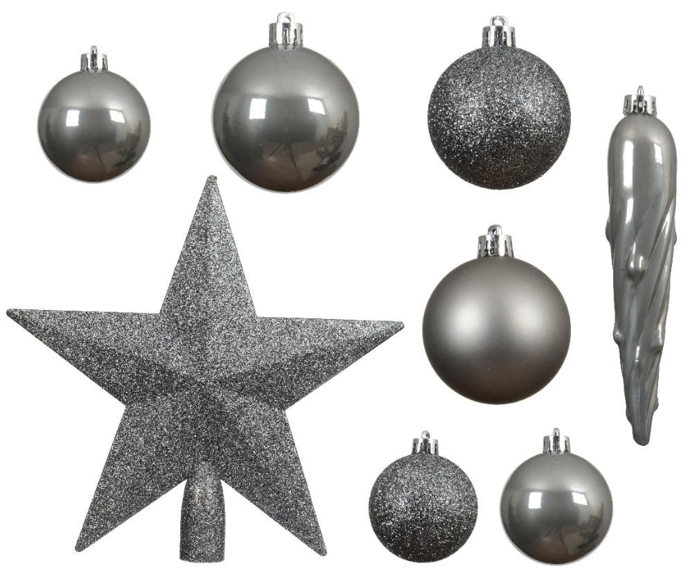 CHRISTBAUMKUGEL-SET  - Basics (8,00/8,00/8,00cm) - X-Mas