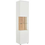 VITRINE  in massiv Wildeiche Weiß, Eichefarben - Eichefarben/Anthrazit, Design, Glas/Holz (50/202,8/42cm) - Novel