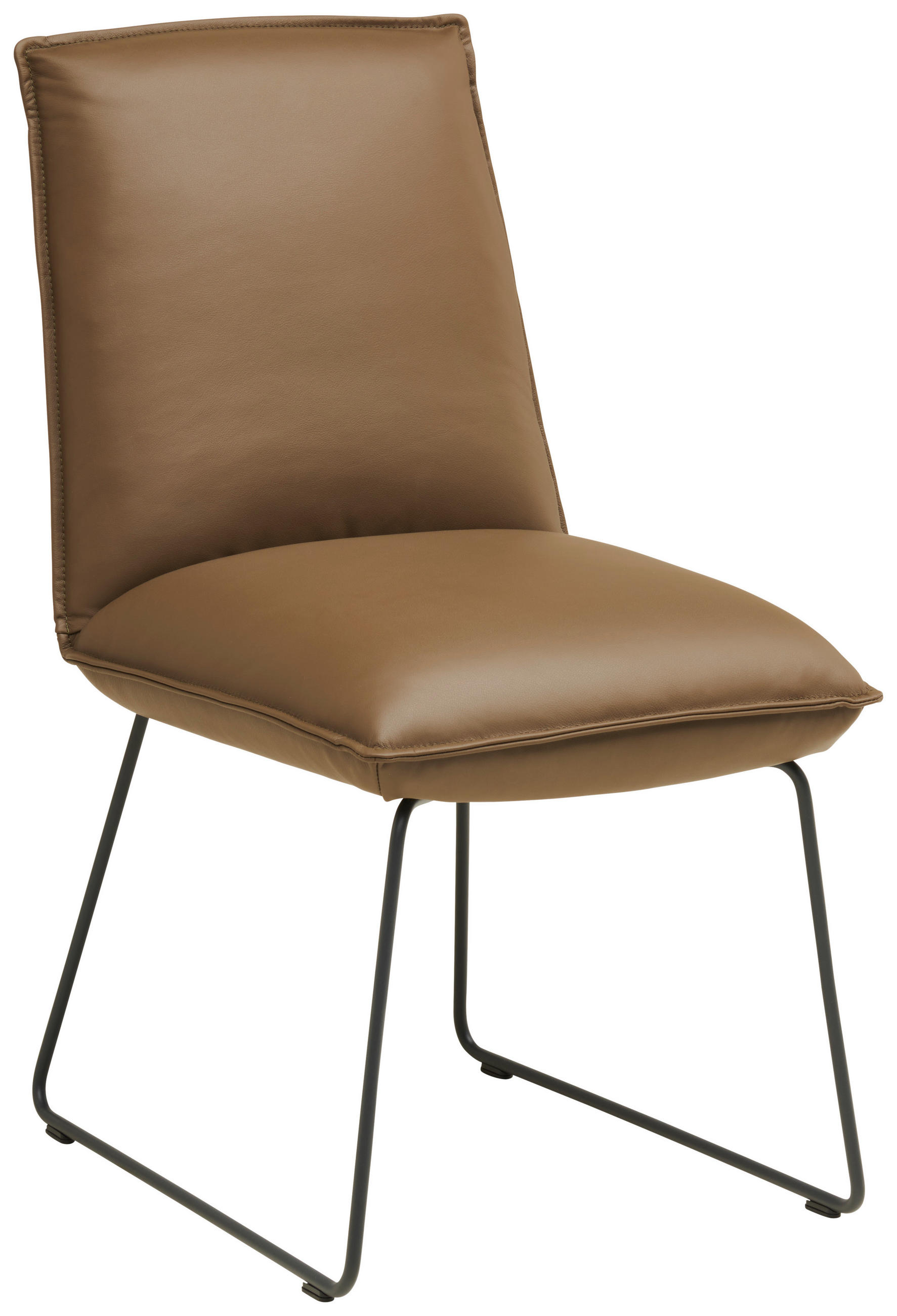 STUHL Echtleder Graphitfarben, Grün  - Graphitfarben/Grün, Design, Leder/Metall (52/85/66cm) - Cassando