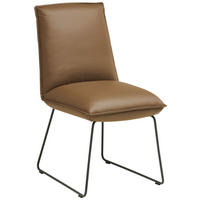 STUHL Echtleder Graphitfarben, Grün  - Graphitfarben/Grün, Design, Leder/Metall (52/85/66cm) - Cassando