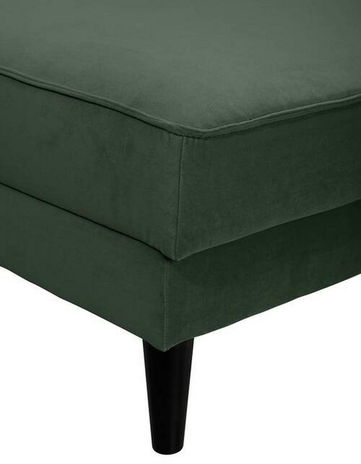 ECKSOFA in Velours Dunkelgrün  - Wengefarben/Dunkelgrün, Modern, Holz/Textil (277/167cm) - Trendmanufaktur