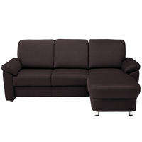 ECKSOFA in Webstoff Mokka  - Chromfarben/Mokka, Konventionell, Textil/Metall (220/163cm) - Beldomo System