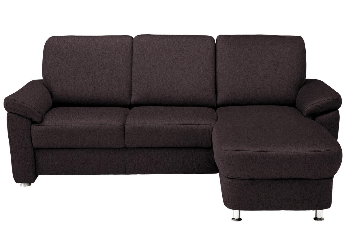 ECKSOFA in Webstoff Mokka  - Chromfarben/Mokka, Konventionell, Textil/Metall (220/163cm) - Beldomo System