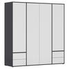 DREHTÜRENSCHRANK 187/194/53 cm,  in Grau, Weiß, 4-türig  - Weiß/Grau, MODERN, Holzwerkstoff (187/194/53cm) - Rauch Möbel