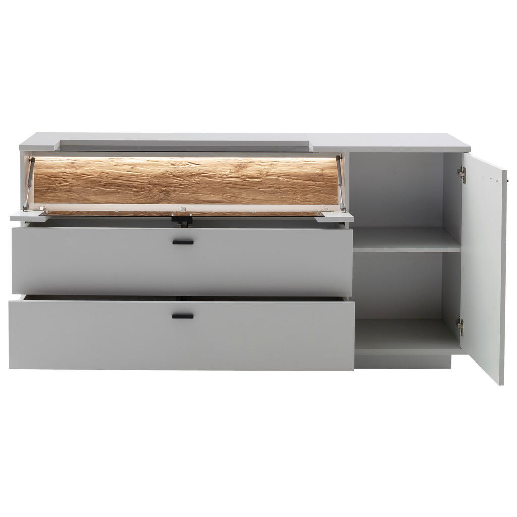 Thumbnail - Stylife Sideboard, Weiß, Eiche, Holzwerkstoff, 1 Fächer, 2 Schubladen, 165x84x44 cm, Beimöbel erhältlich, Schlafzimmer, ...