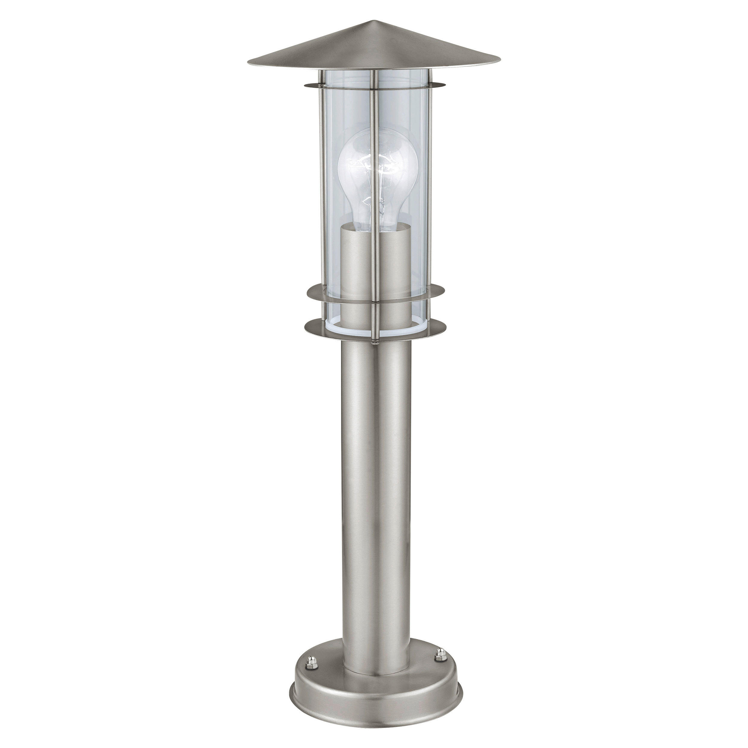 WEGELEUCHTE - Klar/Edelstahlfarben, Basics, Glas/Metall (17,5/50cm) - Eglo
