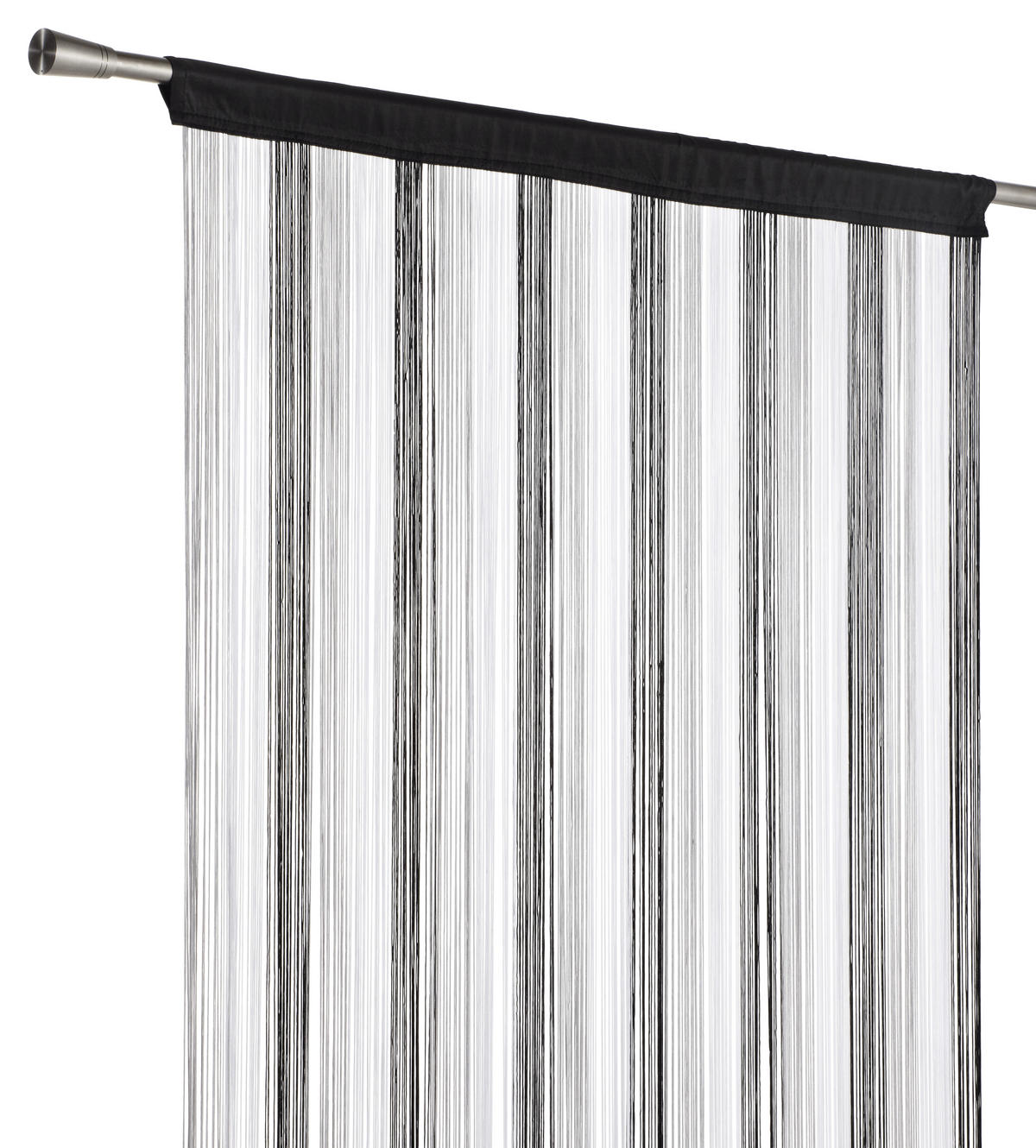 KONČANA ZAVESA crna, srebrna, bela - bela/srebrna, Osnovno, tekstil (90/245cm) - Boxxx