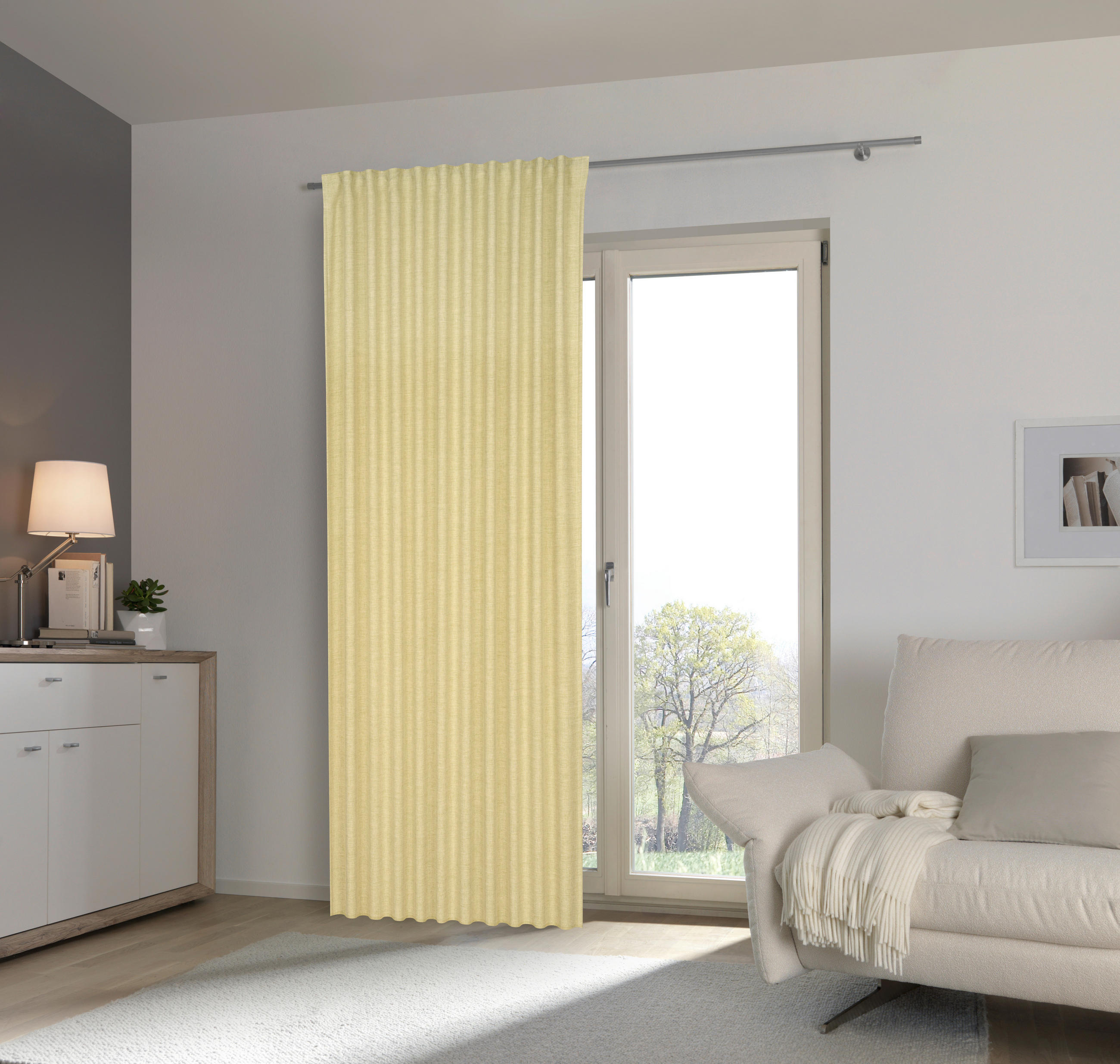 FERTIGVORHANG blickdicht  - Limette, Basics, Textil (140/245cm) - Esposa