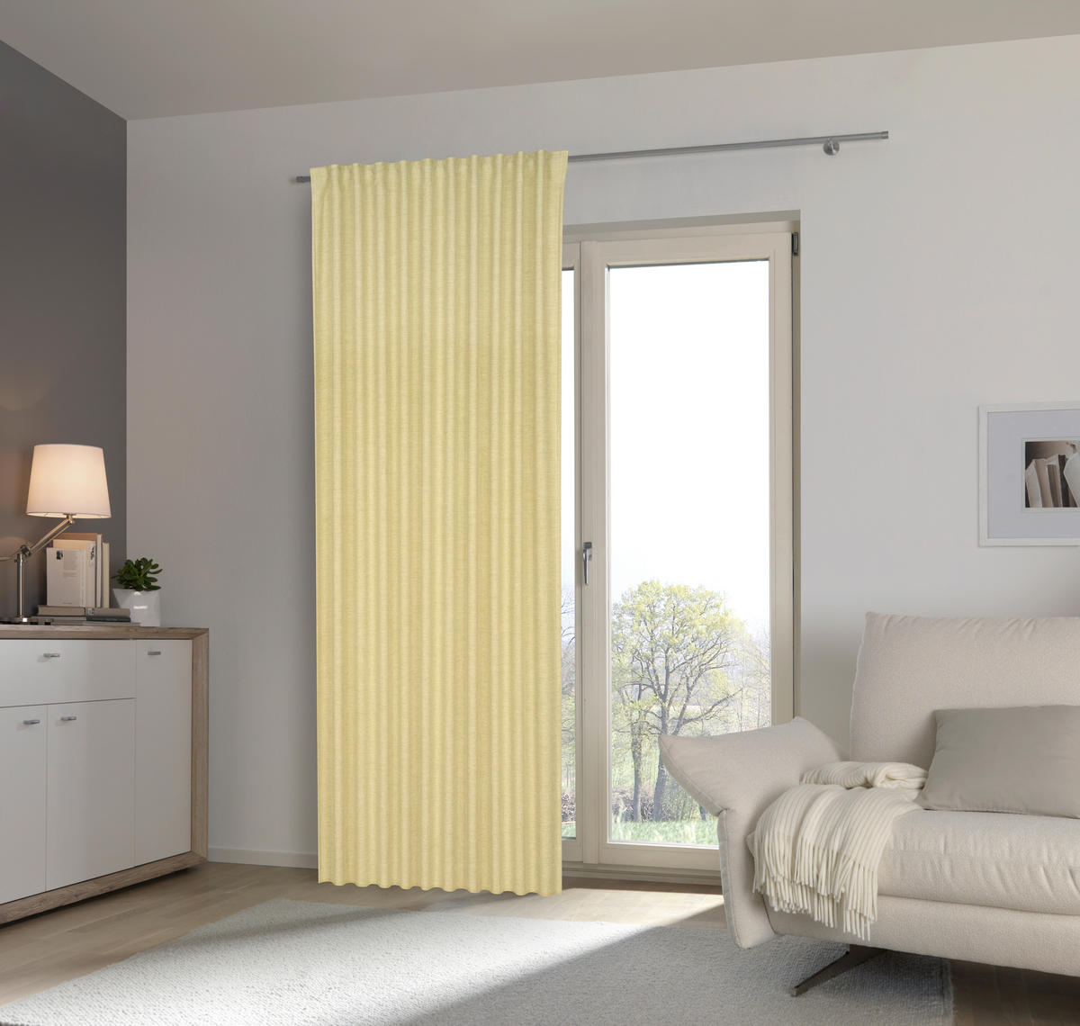 FERTIGVORHANG blickdicht  - Limette, Basics, Textil (140/245cm) - Esposa
