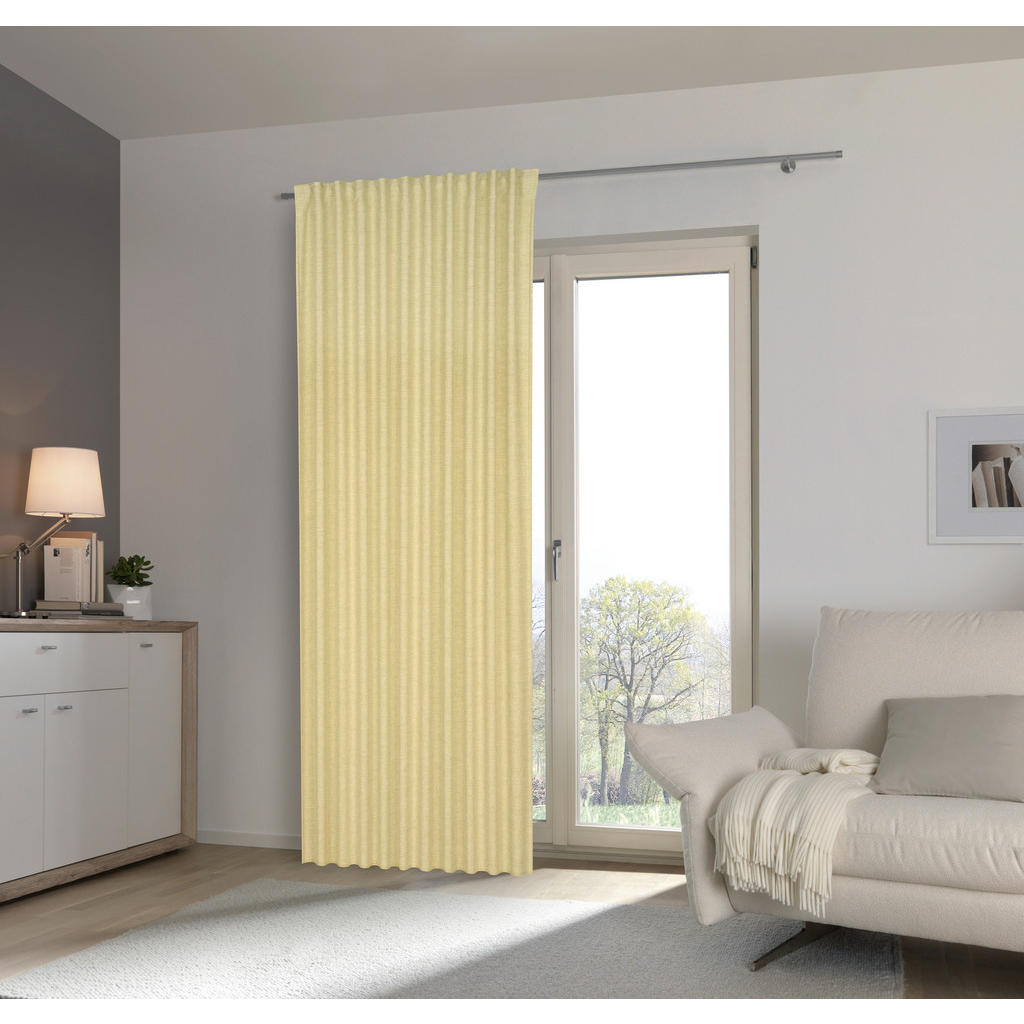 Thumbnail - Esposa Fertigvorhang Bari, Limette, Textil, Uni, 140x245 cm, Oeko-Tex® Standard 100, für Stange und Schiene geeignet, mi...