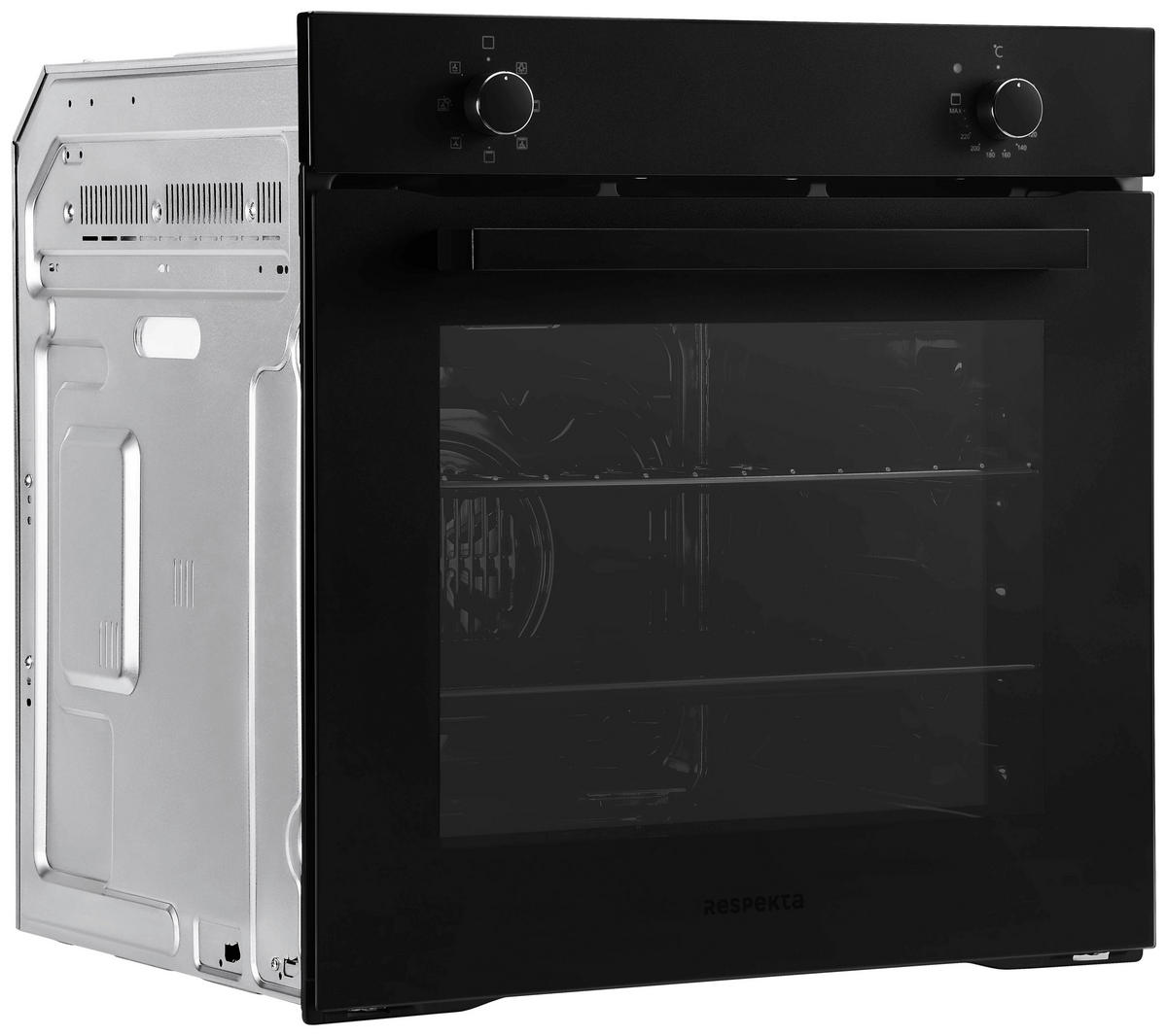 EINBAUBACKOFEN AB121MS-26  - Schwarz, Basics, Glas/Metall (59,4/59,5/52,1cm) - Respekta