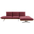 ECKSOFA  in Flachgewebe Rot  314/159 cm  - Rot/Schwarz, Design, Holz/Textil (314/159cm) - Dieter Knoll