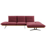 ECKSOFA  in Flachgewebe Rot  314/159 cm  - Rot/Schwarz, Design, Holz/Textil (314/159cm) - Dieter Knoll