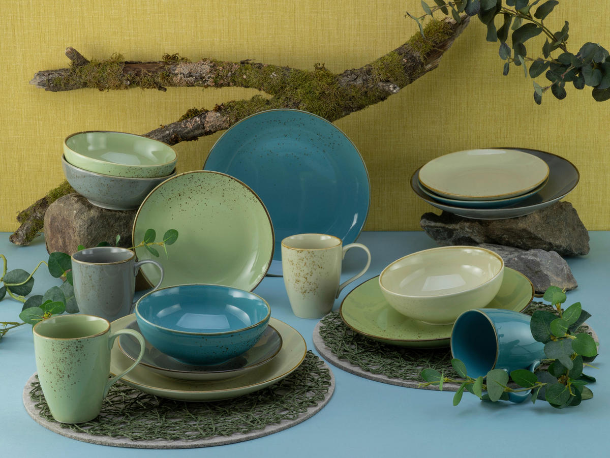 DESSERTTELLERSET 6-teilig  - Grün, Trend, Keramik (21cm) - Creatable