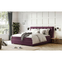 BOXSPRINGBETT 140/200 cm  in Violett  - Violett/Schwarz, Holzwerkstoff/Textil (140/200cm) - MID.YOU