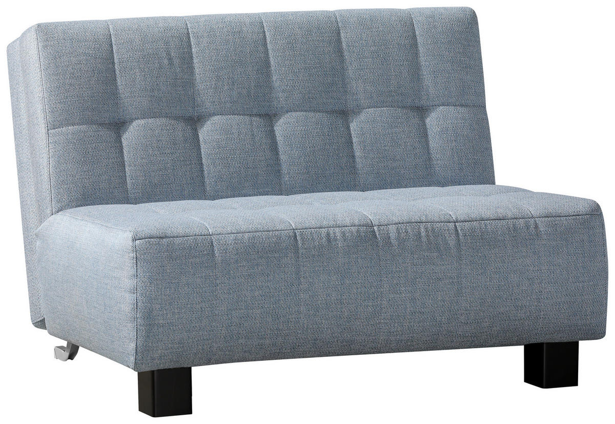 SCHLAFSOFA in Textil Hellblau  - Schwarz/Hellblau, Design, Textil/Metall (125/92/102cm) - Novel