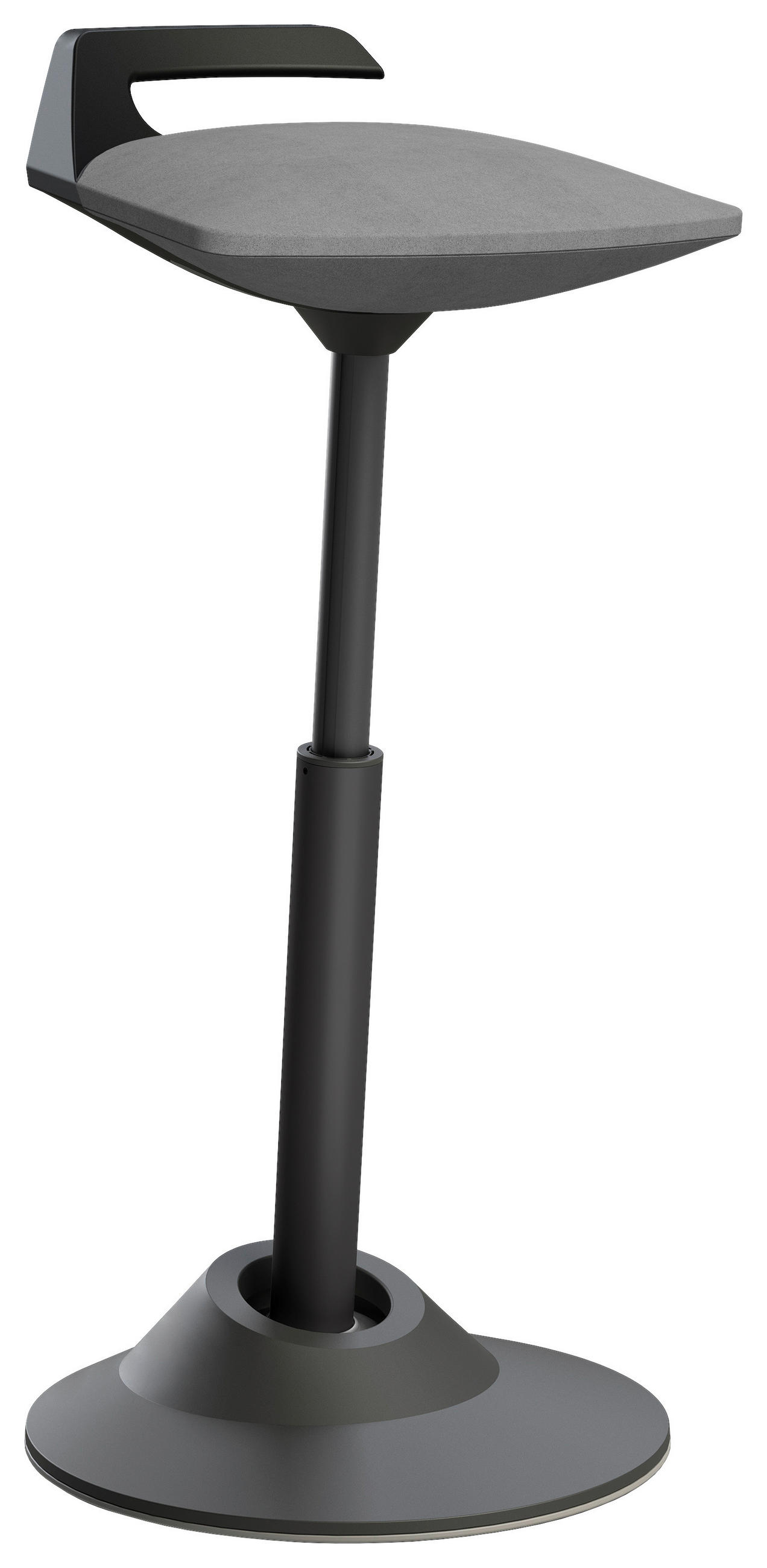 BÜROHOCKER 38/51-84/38 cm  - Schwarz/Grau, Basics, Textil/Metall (38/51-84/38cm) - Aeris