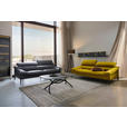 3-SITZER-SOFA Echtleder Schwarz  - Schwarz, Design, Leder/Metall (222/78/108cm) - Belluti