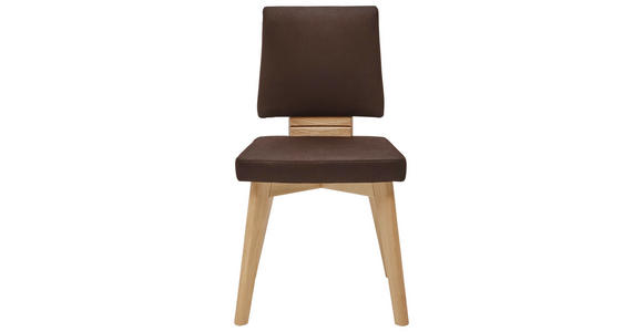STUHL beflockt Wildeiche massiv Dunkelbraun, Eichefarben - Eichefarben/Dunkelbraun, KONVENTIONELL, Holz/Textil (48/88/49cm) - Dieter Knoll