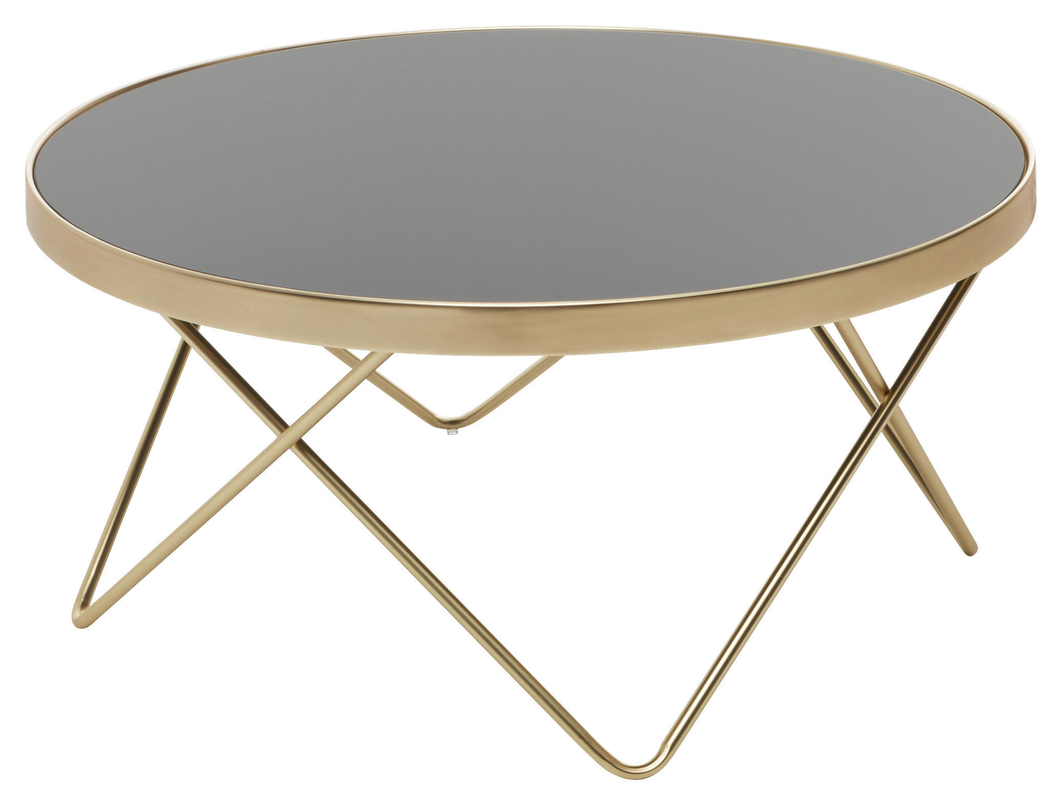 KLUB STOLIĆ crna, zlatne boje  staklo  - zlatne boje/crna, Design, staklo/metal (82/82/39cm) - MID.YOU