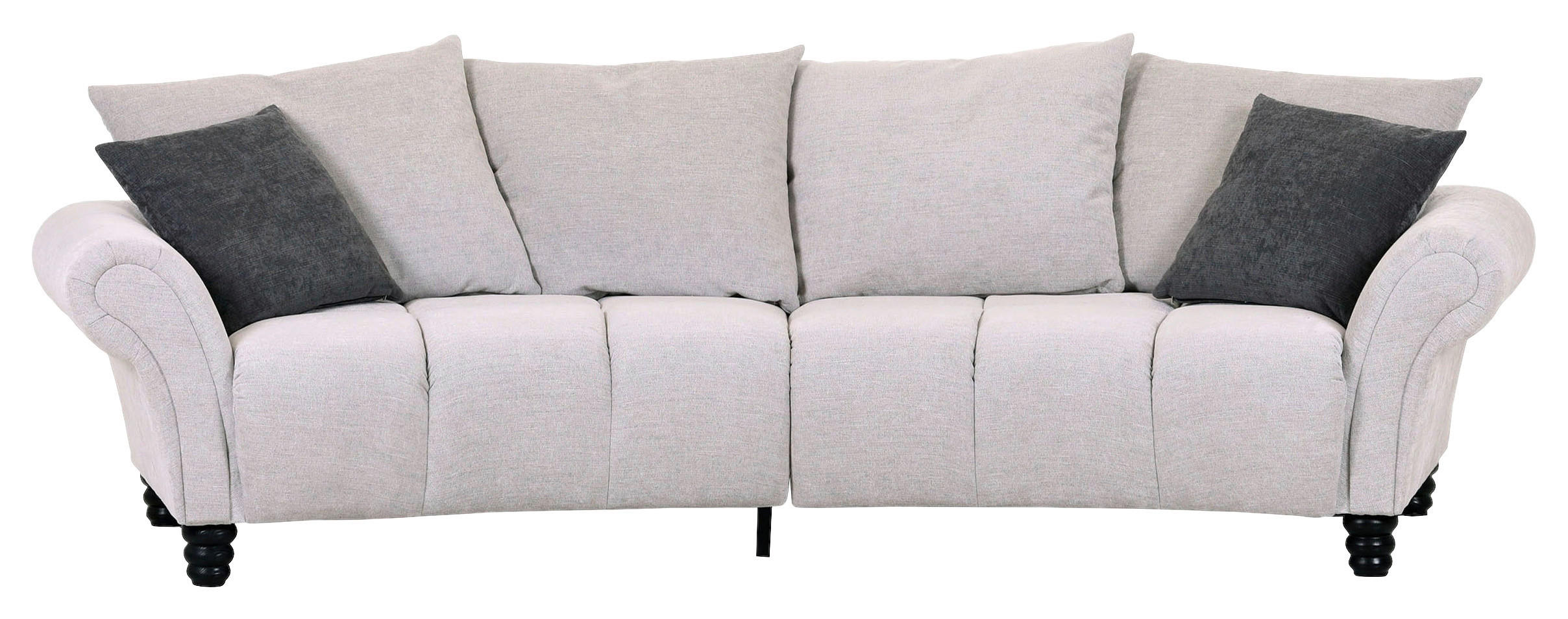 BIGSOFA Flachgewebe Anthrazit, Beige  - Anthrazit/Beige, KONVENTIONELL, Holz/Textil (290/78/115cm) - Carryhome