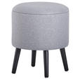 HOCKER in Holz, Textil, Holzwerkstoff Grau, Schwarz  - Schwarz/Grau, Trend, Holz/Holzwerkstoff (40/46/40cm) - Xora