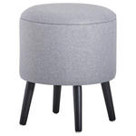 HOCKER in Holz, Textil, Holzwerkstoff Grau, Schwarz  - Schwarz/Grau, Trend, Holz/Holzwerkstoff (40/46/40cm) - Xora