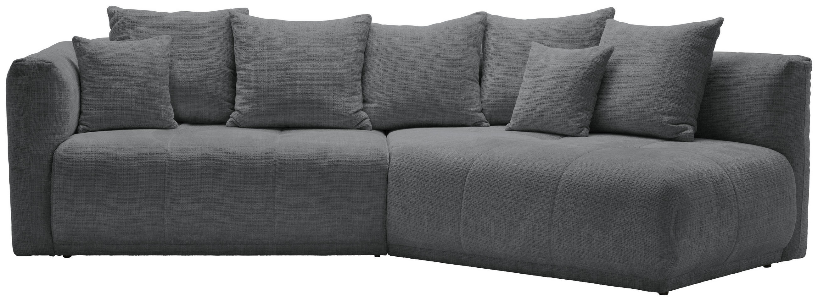 ECKSOFA in Chenille Grau  315/180 cm  - Schwarz/Grau, MODERN, Kunststoff/Textil (315/180cm) - Hom`in