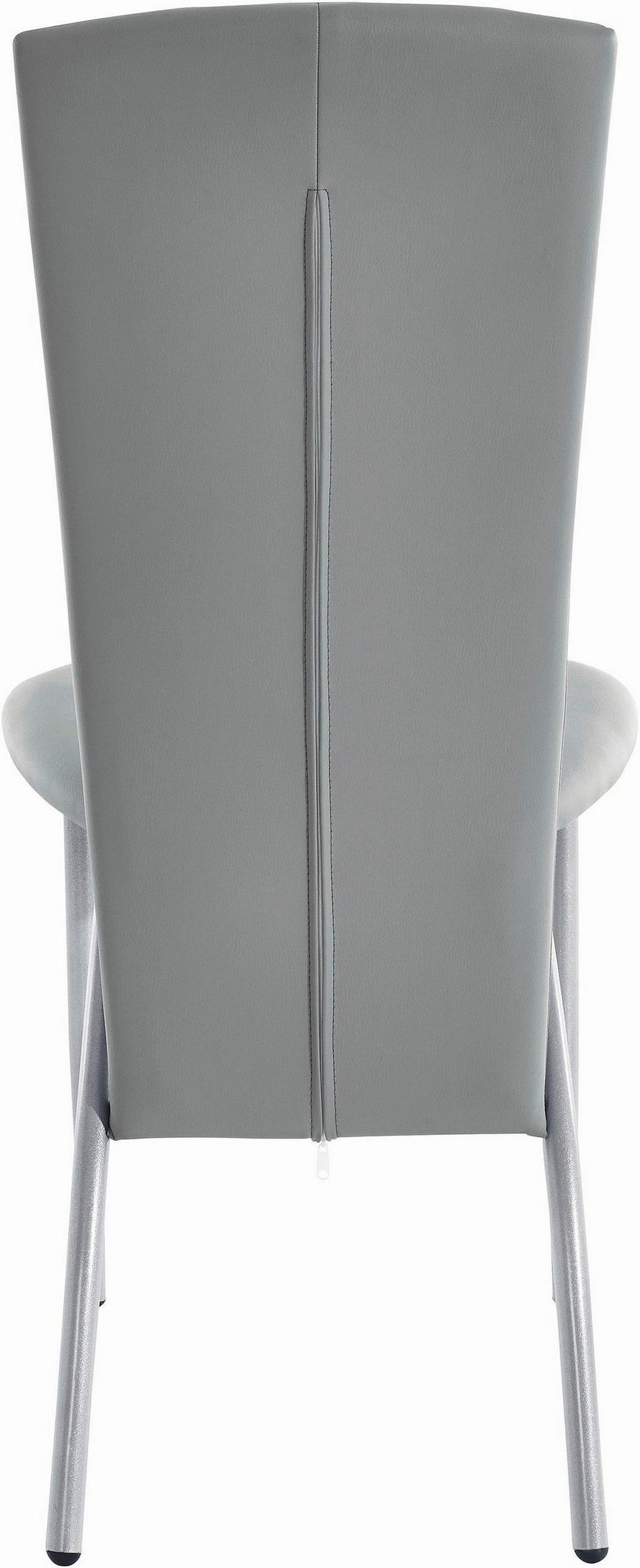 STUHL-SET 2 Stück  in Lederlook  - Chromfarben/Grau, MODERN, Textil/Metall (45/96/53cm) - MID.YOU