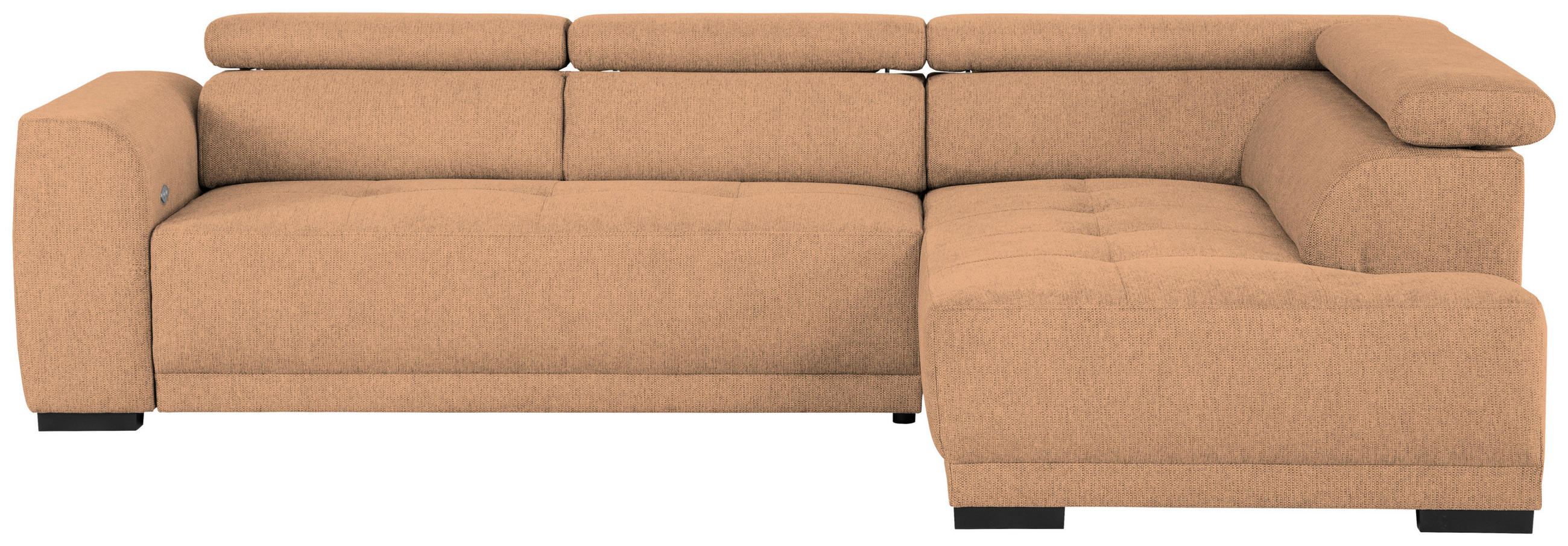 ECKSOFA Rostfarben Struktur  - Rostfarben/Schwarz, Design, Kunststoff/Textil (284/205cm) - Xora