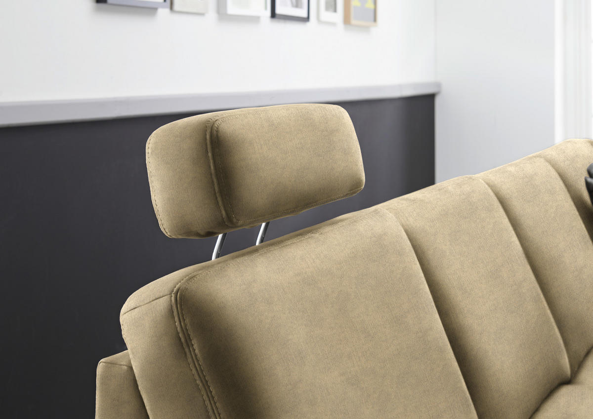 WOHNLANDSCHAFT in Velours Cappuccino  - Eichefarben/Cappuccino, Konventionell, Holz/Textil (235/316/167cm) - Beldomo System