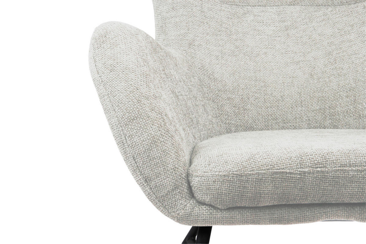 SESSEL Bouclé Creme  - Creme/Schwarz, Modern, Textil/Metall (77/106.5/84cm) - Livetastic