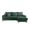 ECKSOFA Dunkelgrün Cord  - Dunkelgrün/Schwarz, MODERN, Textil/Metall (240/150cm) - Livetastic