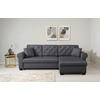 ECKSOFA in Dunkelgrau  - Dunkelgrau/Buchefarben, Design, Holz/Textil (266/161cm) - MID.YOU