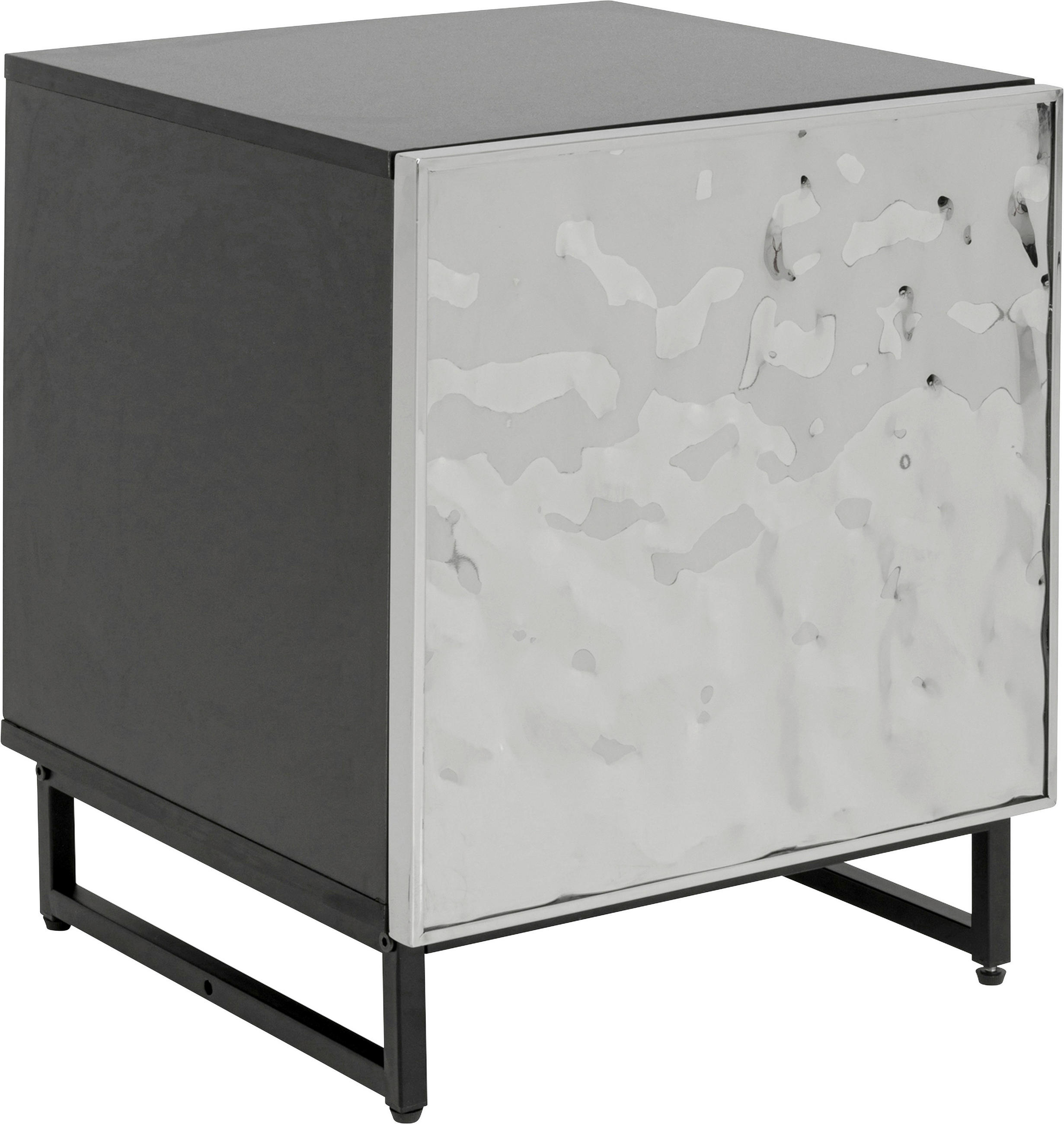 KOMMODE , 40/50/39 cm,  - Chromfarben/Schwarz, Design, Holzwerkstoff/Metall (40/50/39cm) - Kare-Design