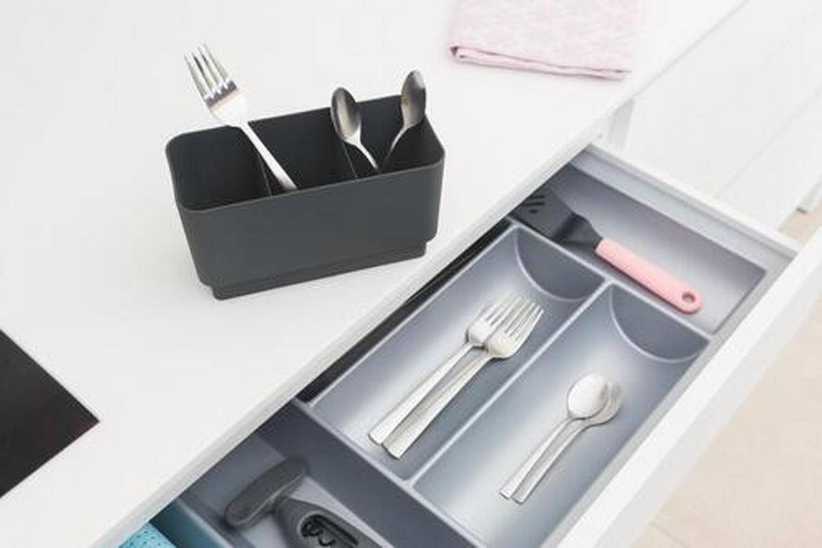 GESCHIRRABTROPFKORB  - Dunkelgrau, Design, Metall (38,6/14,2/49,2cm) - Brabantia