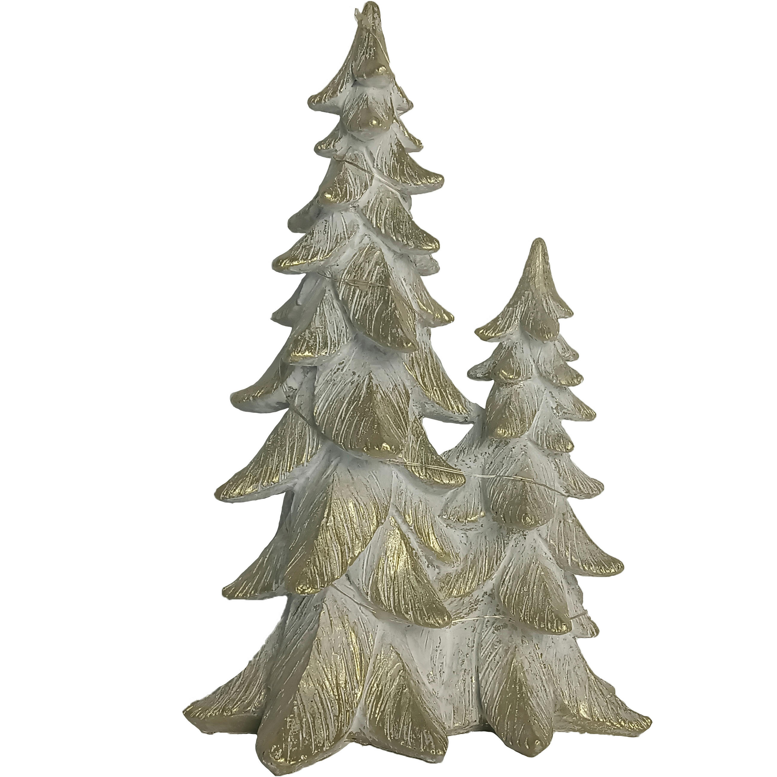 DEKOBAUM  - Goldfarben/Weiß, LIFESTYLE, Kunststoff (13/28/13cm) - X-Mas