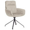 ARMLEHNSTUHL  in Stahl Velours  - Sandfarben/Anthrazit, Design, Textil/Metall (61/90/64cm) - Venjakob