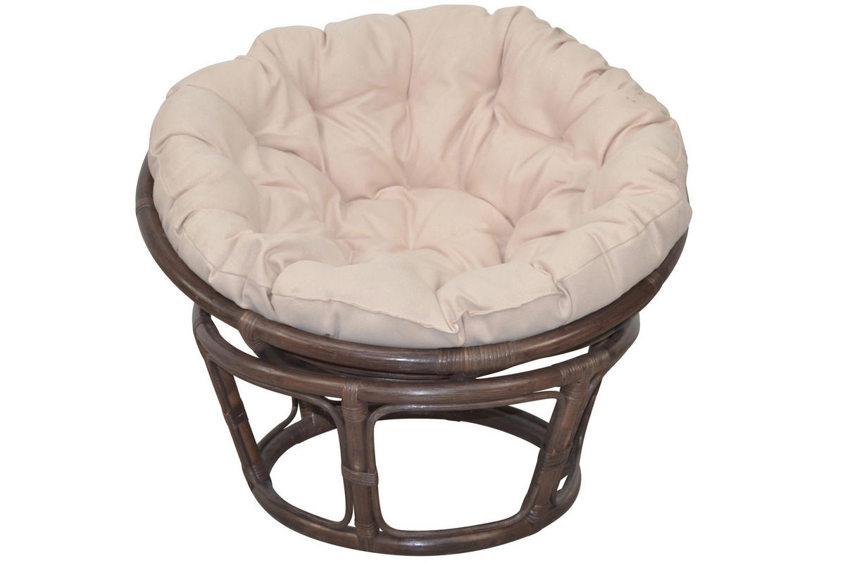 SESSEL Braun    - Creme/Braun, Natur, Holz/Textil (80/80/60cm) - MID.YOU