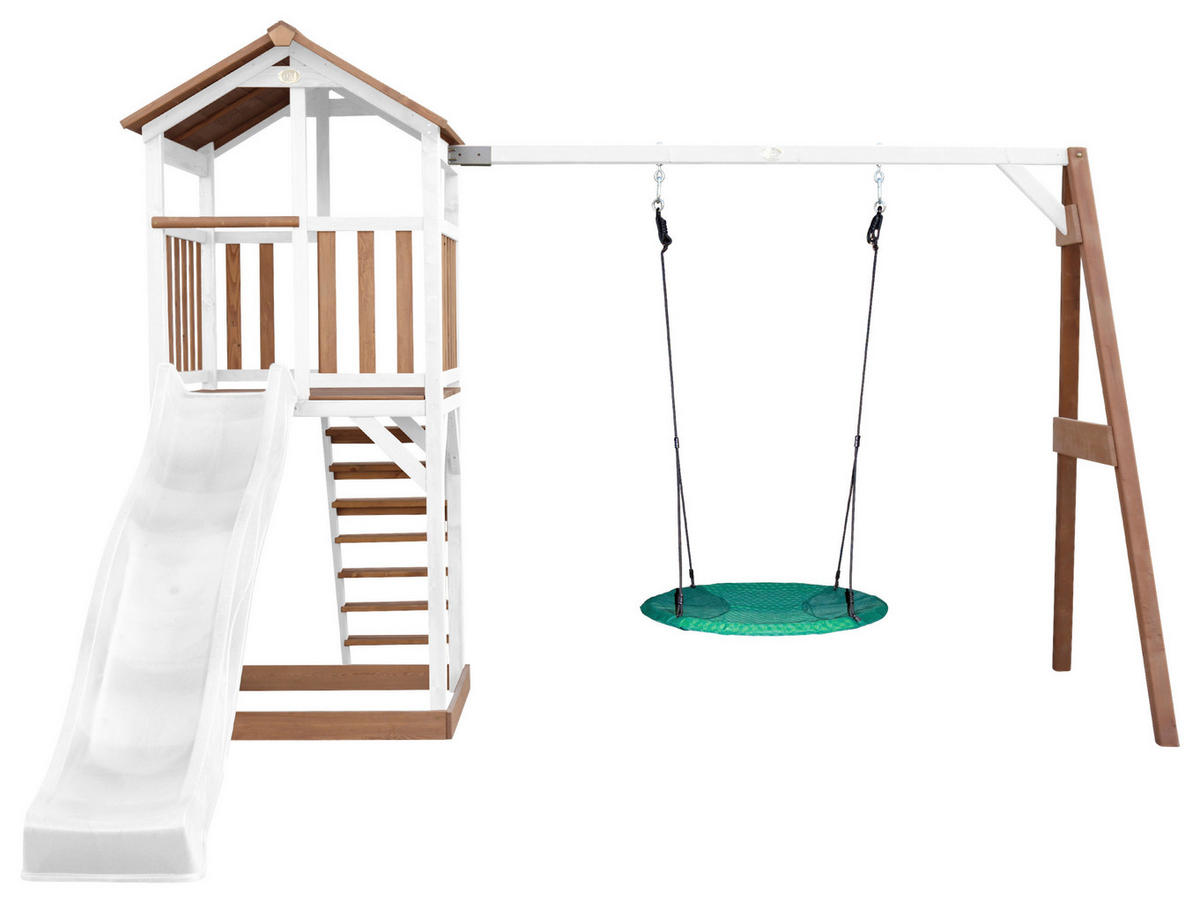 SPIELTURM 356,6/241,9/349 cm  - Weiss/Braun, Konventionell, Holz/Kunststoff (356,6/241,9/349cm)