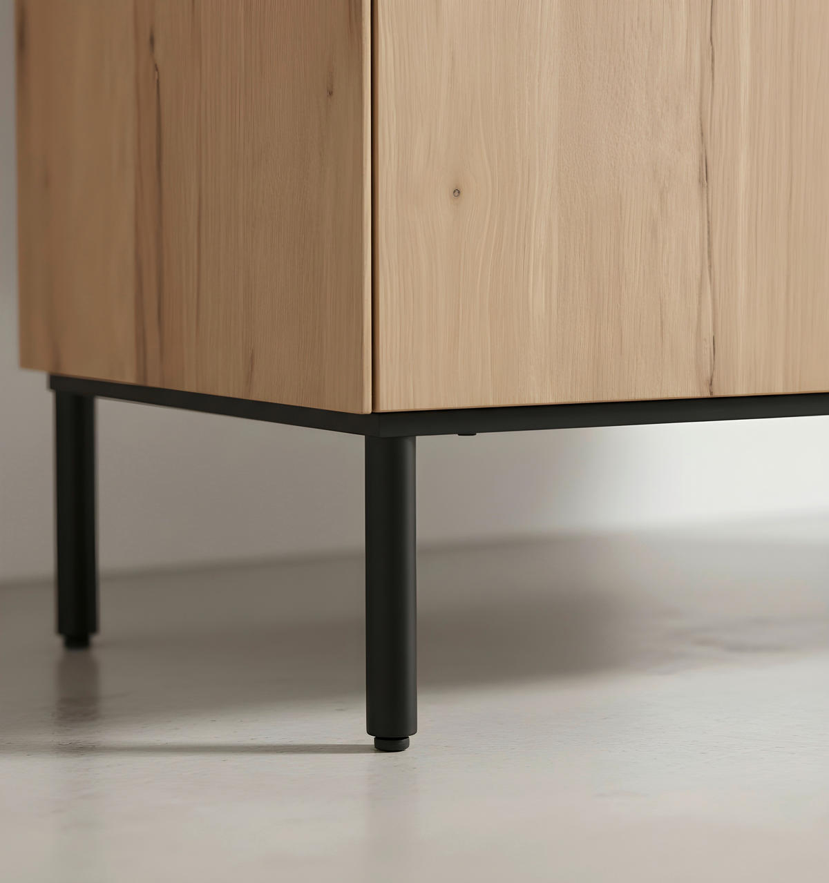 HIGHBOARD  115/120/42 cm 2 Schublade(n)  - Eichefarben/Schwarz, LIFESTYLE, Holzwerkstoff/Metall (115/120/42cm) - Novel