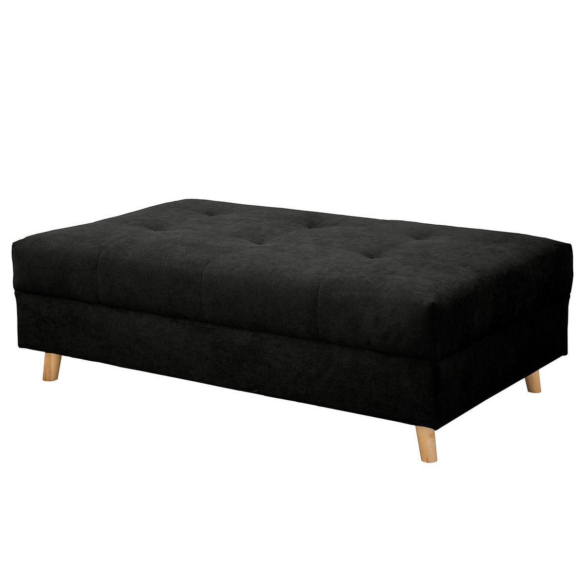 ECKSOFA inkl. Hocker Ariella Schwarz Mikrofaser Rückenkissen, Hocker  - Schwarz/Naturfarben, Design, Holz/Textil (161/231cm) - Livetastic