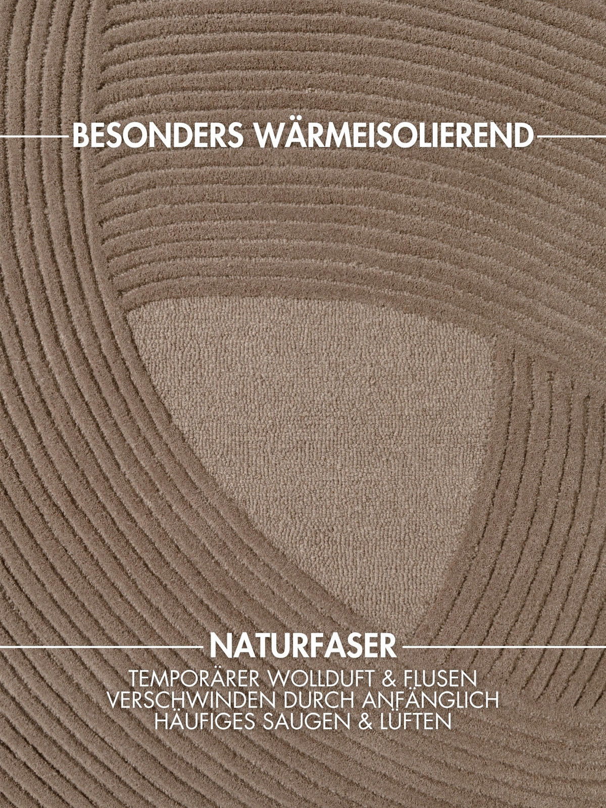 WOLLTEPPICH 200 cm Kensington Braun rund  - Braun, Basics, Textil (200cm) - Ted Baker