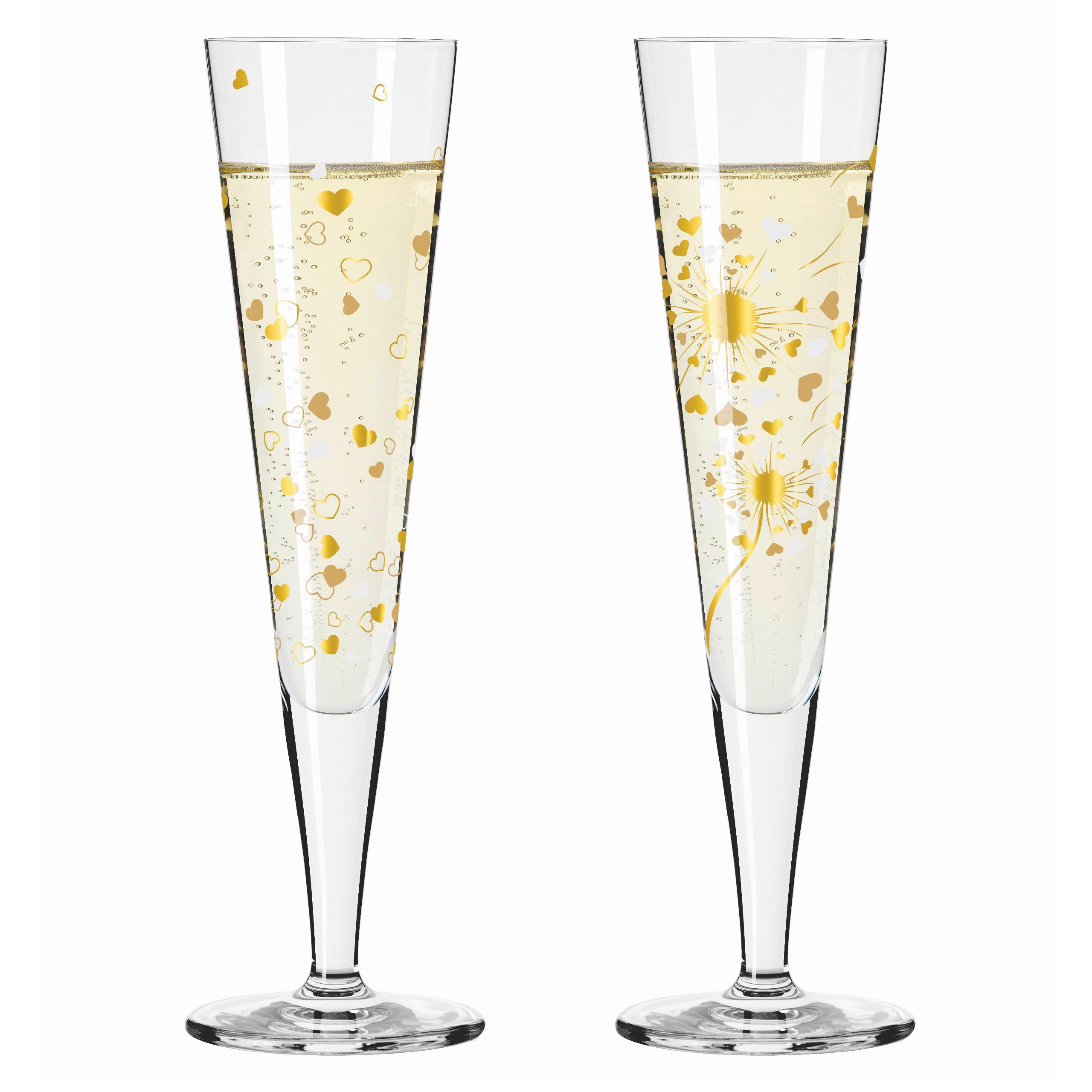 CHAMPAGNERGLAS 205 ml 2-teilig  - Platinfarben/Goldfarben, LIFESTYLE, Glas (7,2/24/7,2cm) - Ritzenhoff