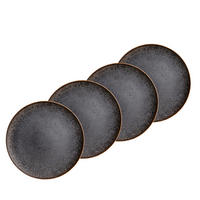 DESSERTTELLERSET Braun, Schwarz 4-teilig Powerful  - Schwarz/Braun, Basics, Keramik - Mäser