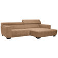 ECKSOFA in Webstoff Orange  - Schwarz/Orange, KONVENTIONELL, Textil/Metall (279/182cm) - Hom`in