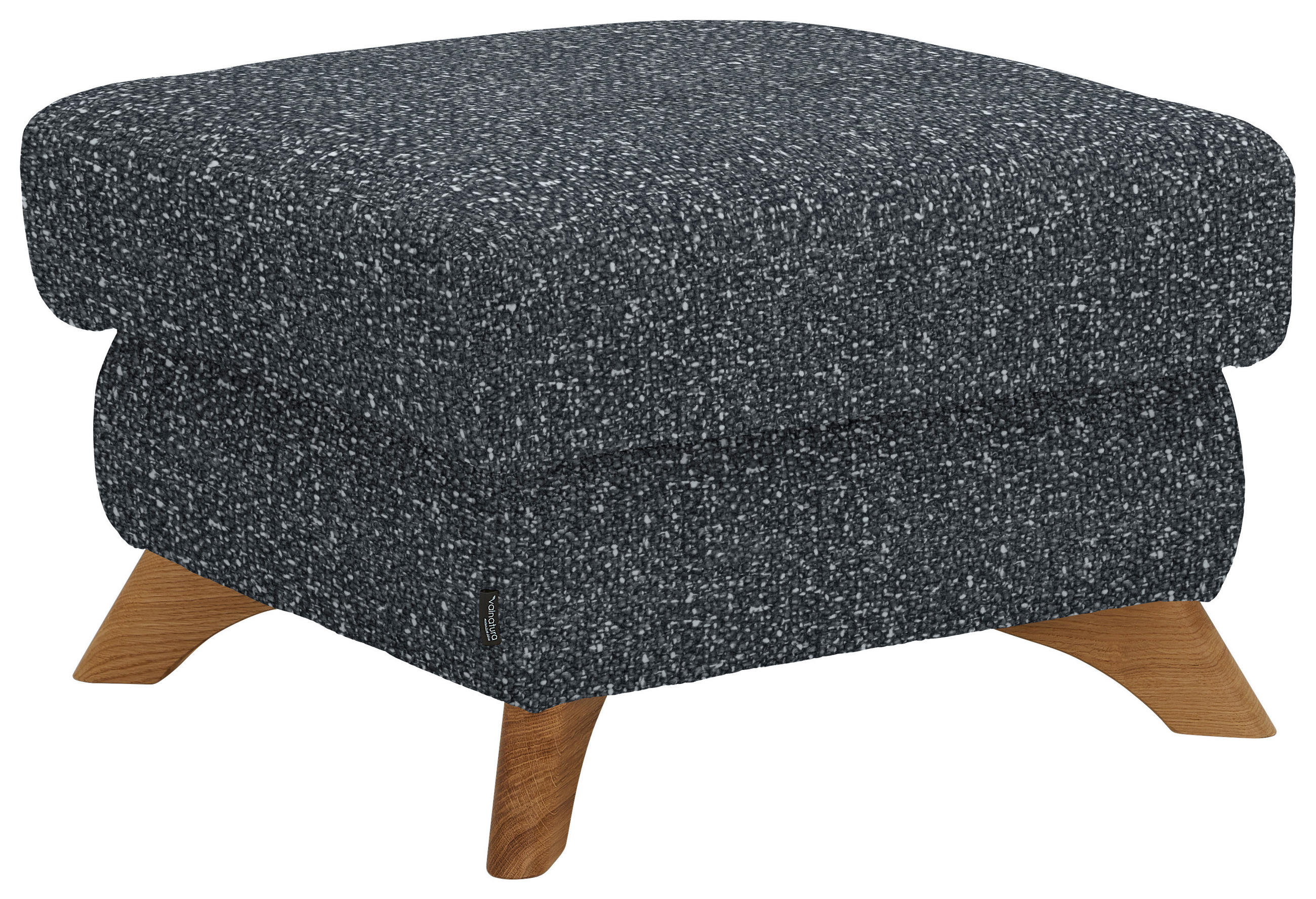 HOCKER in Textil Dunkelgrau  - Eichefarben/Dunkelgrau, Modern, Holz/Textil (65/47/65cm) - Valnatura
